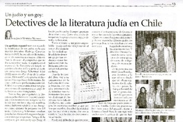Detectives de la literatura judía en Chile  [artículo] Joyce Ventura Nudman.