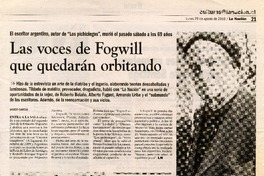 Las voces de Fogwill que quedarán orbitando  [artículo] Javier García.