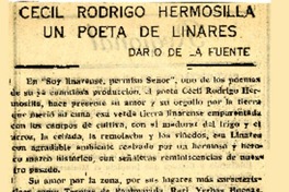 Cecil Rodrigo Hermosilla un poeta de Linares  [artículo] Darío de la Fuente.