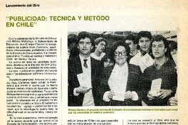 Publicidad, técnica y método en Chile".  [artículo]