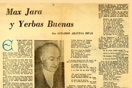 Max Jara y Yerbas Buenas  [artículo] Gerardo Aravena Rivas.