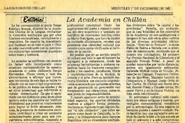 La Academia en Chillán.  [artículo]