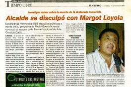 Alcalde se disculpó con Margot Loyola  [artículo]César Hormazabal.