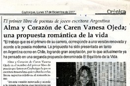 Alma y corazón de Caren Vanesa Ojeda; una propuesta romántica de la vida,  [artículo].
