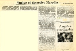 Vuelve el detective Heredia  [artículo] Marino Muñoz Lagos.