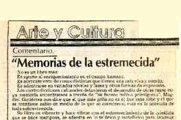 "Memorias de la estremecida"  [artículo] Lucía Lezaeta.