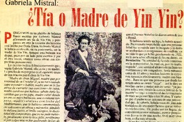 ¿Tía o madre de Yin Yin?  [artículo] Luis Vargas Saavedra