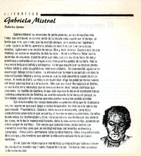 Gabriela Mistral  [artículo] Federico Tatter