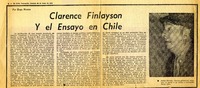 Clarence Finlayson y el ensayo de Chile  [artículo] Hogo Montes.