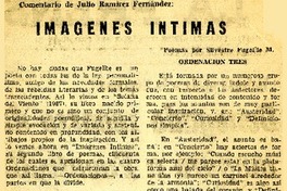Imágenes íntimas  [artículo] Julio Ramírez Fernández.