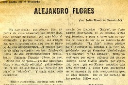Alejandro Flores  [artículo] Julio Ramírez Fernández.