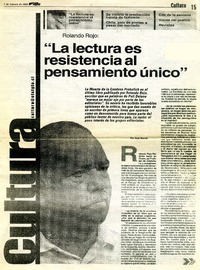 La Lectura es resistencia al pensamiento único" : [Entrevista] [artículo] José Osorio.
