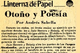 Otoño y poesía  [artículo] Andrés Sabella.