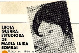 Lucía Guerra, estudiosa de María Luisa Bombal.  [artículo]