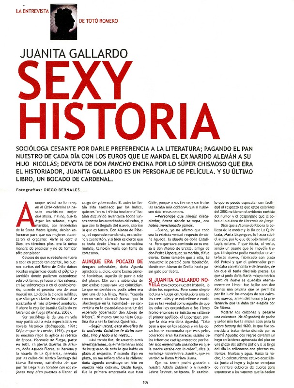 Sexy historia: [entrevista] [artículo] Graciela Romero.