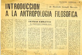 Introducción a la antropológia filosófica  [artículo] Francisco Dussuel Díaz.