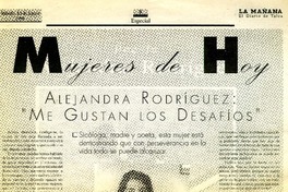 Alejandra Rodríguez, "me gustan los desafíos".  [artículo]