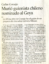 Murió guionista chileno nominado al Goya.  [artículo]