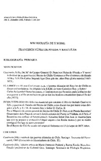 Bibliografía de y sobre Francisco Núñez de Pineda y Bascuñán.  [artículo]