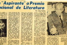 De "aspirante" a Premio Nacional de Literatura  [artículo] Gaby Garfias.