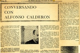 Conversando con Alfonso Calderón.  [artículo]