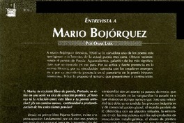 Entrevista a Mario Bojórquez (entrevista)  [artículo] Omar Lara.