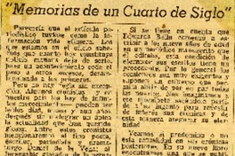 Memorias de un cuarto de siglo  [artículo] Roberto Luna.