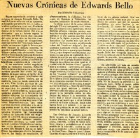 Nuevas crónicas de Edwards Bello  [artículo] Ignacio Valente.