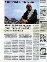 Abren Biblioteca Nicanor Parra con sus legendarios quebrantahuesos  [artículo] Roberto Careaga C.