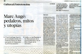 Marc Augè, pedaleos, mitos y utopias  [artículo] Pablo Marìn.