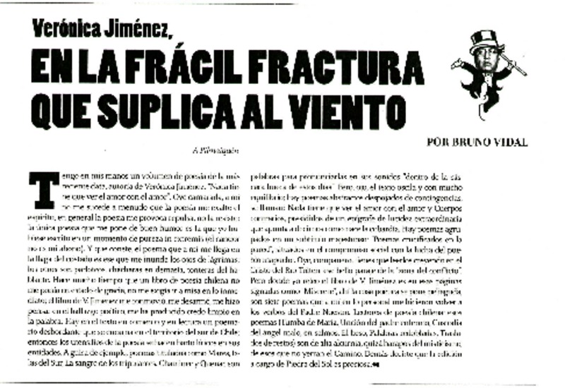 En la frágil fractura que suplica al viento  [artículo] Bruno Vidal.