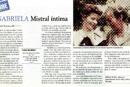 Gabriela Mistral ìntima  [artículo] Andrès Nazarala R.