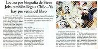 Locura por biografìa de steve Jobs tambièn llega a Chile...Ya hay pre venta del libro  [artículo]