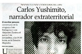 Carlos Yushimito, narrador extraterritorial  [artículo] Pedro Pablo Guerrero.
