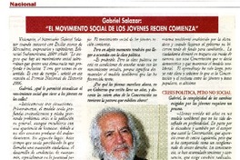 "El movimiento social de los jóvenes recién comienza" (entrevista)  [artículo] Mario Rodríguez Órdenes.