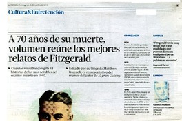 A 70 años de su muerte, volumen reùne los mejores relatos de Fitzgerald  [artículo] Andrès Gòmez Bravo.