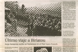 Íltimo viaje a Biriatou  [artículo] Elsa Fernández Santos.