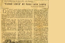 "Fiebre lenta" de Hugo Laso Jarpa  [artículo] Edmundo Concha.