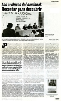 Los archivos del Cardenal: recordar para descubrir  [artículo] CArlos Peña.