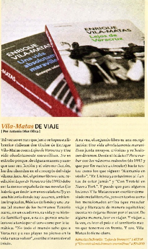 Vila-Matas de viaje  [artículo] Antonio Díaz Oliva.