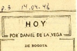 De Bogotá  [artículo] Daniel de la Vega