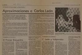 Aproximaciones a Carlos León  [artículo] Bernardo Soria.