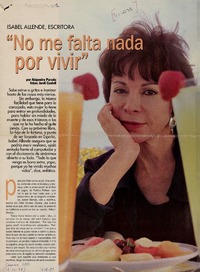 "No me falta nada por vivir"  [artículo] Alejandra Parada.