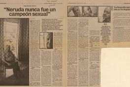 "Neruda nunca fue un campeón sexual"  [artículo] Carlos Vergara