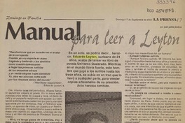 Manual para leer a Leyton  [artículo] Juan Pablo Jiménez