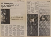 "No quería contar que fuí prostituta, la noticia llego de Japón" (entrevista)  [artículo] Ximena Peralta.