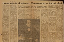 Homenaje de Academias Venezolanas a Andrés Bello.  [artículo]