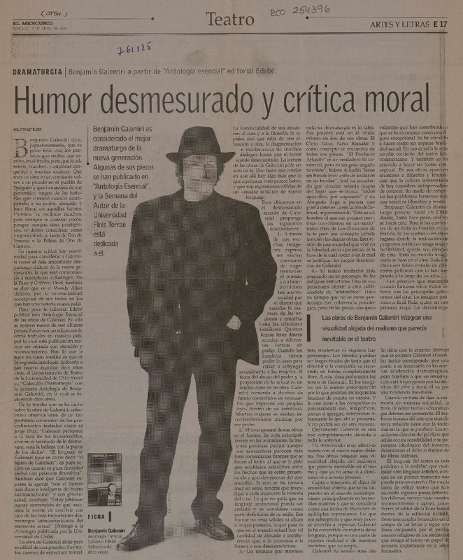 Humor desmesurado y crítica moral  [artículo] Agustín Letelier.