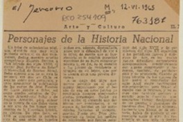 Personajes de la Historia Nacional  [artículo] Raúl Silva Castro.