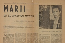 Martí en su (tercer) mundo  [artículo] Roberto Fernández Retamar.
